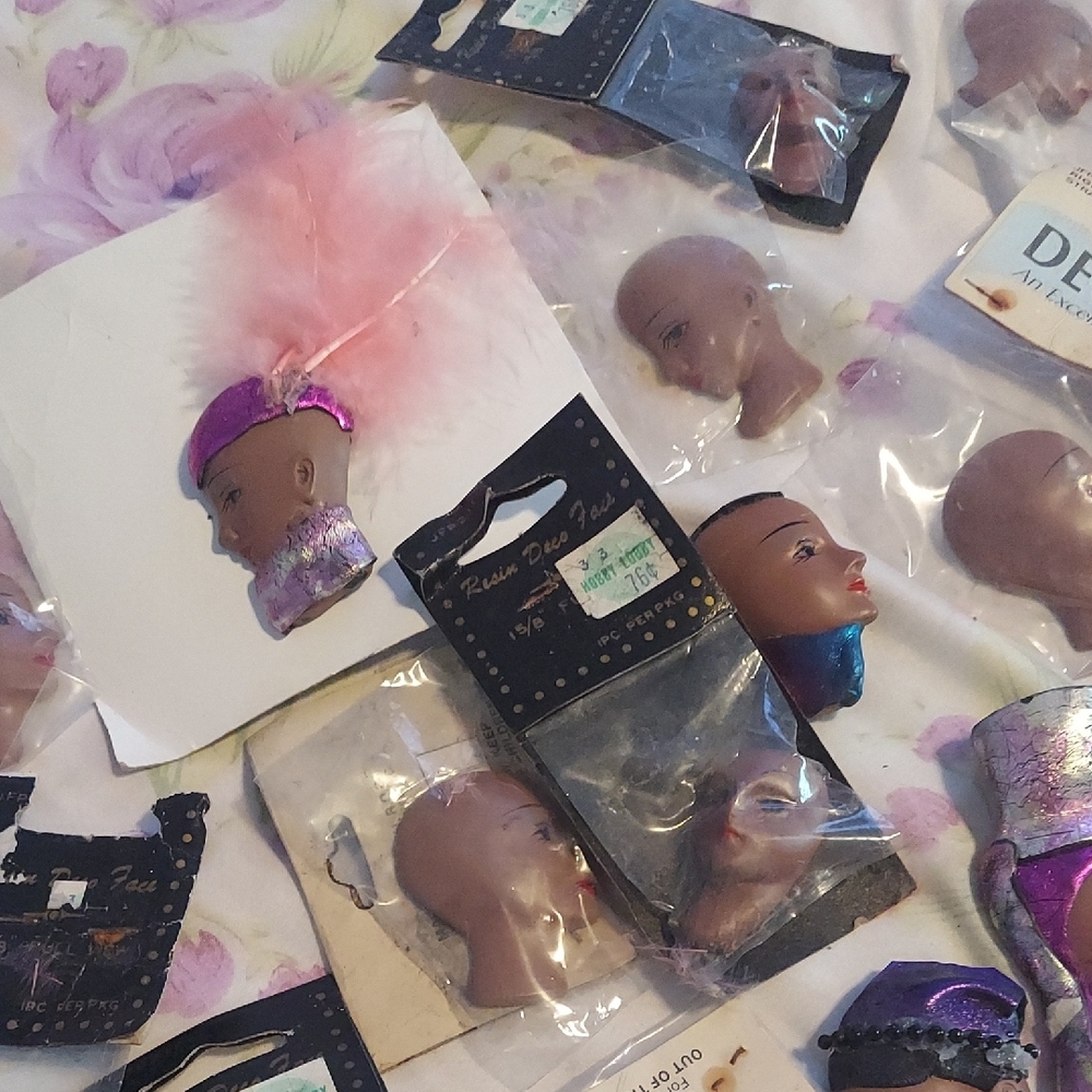 8/$10 All Pieces For $6  Vintage Assorted Deco Flex Doll Heads Set - Picture 5 of 16